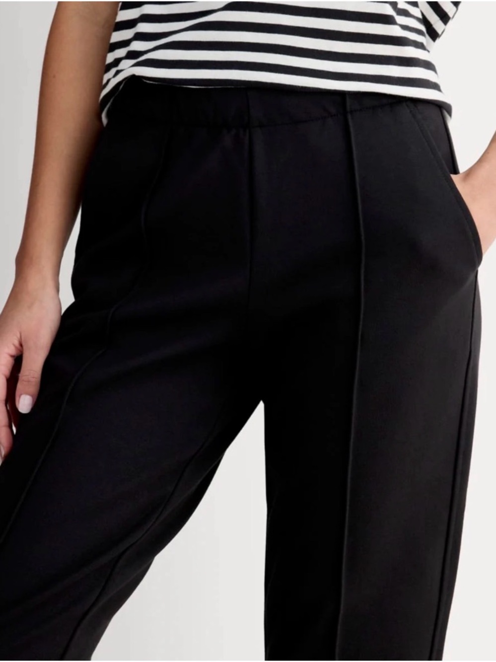 Everlane The Dream Pant Black Tapered Pull-On Pintuck Small Soft Stretch - Picture 2 of 6